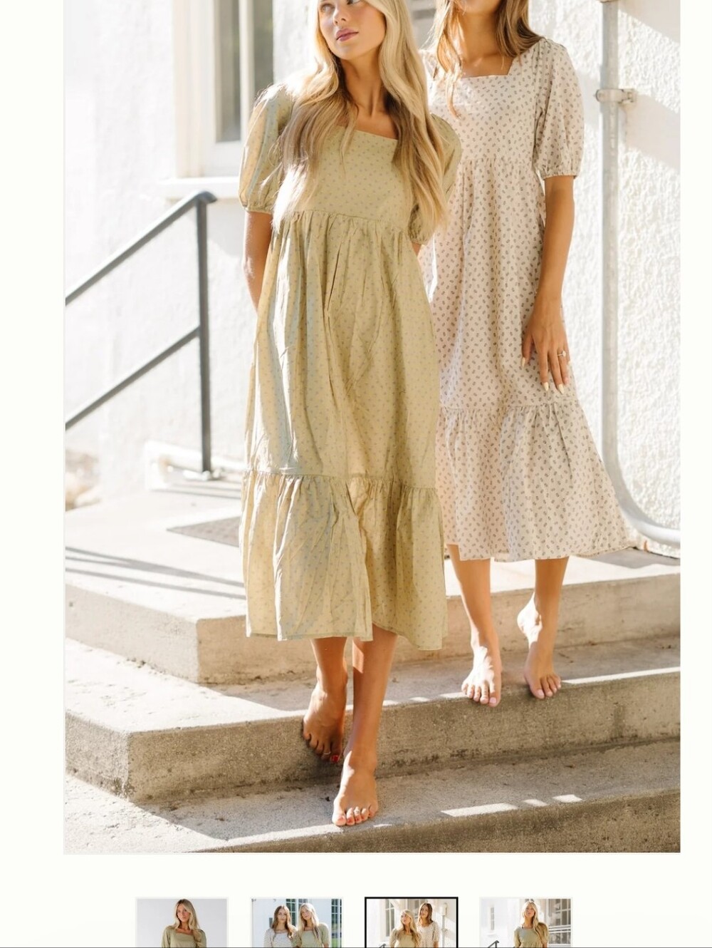 Called To Surf Square Neck Tiered Midi Dress